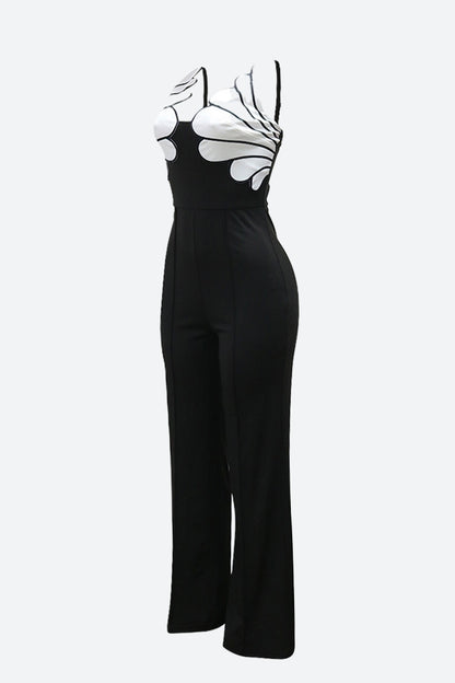 Folded Shell Sway V-Neck Wide Leg Jumpsuit