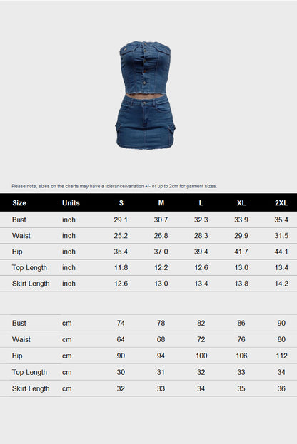 Denim Skirt Sets