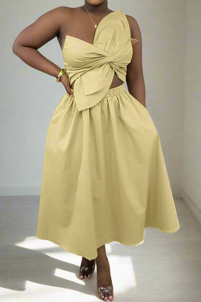 One-Shoulder Midi Dress
