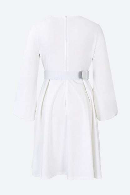 Crew-Neck Long Sleeve High Waisted Dress