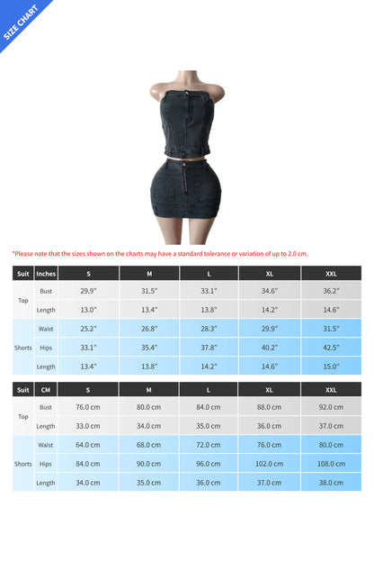Denim Corset Top & Mini Skirt Set