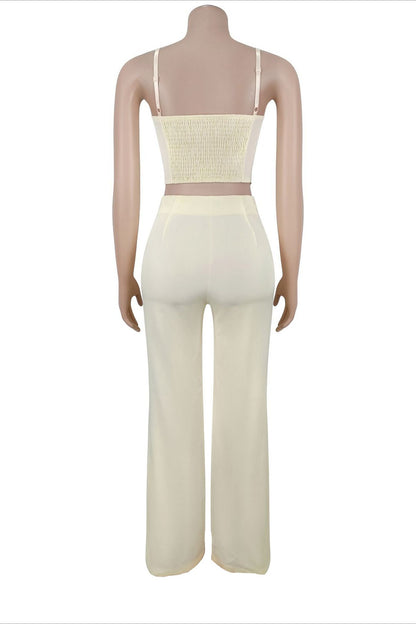 Asymmetrical Button Cami Pant Set