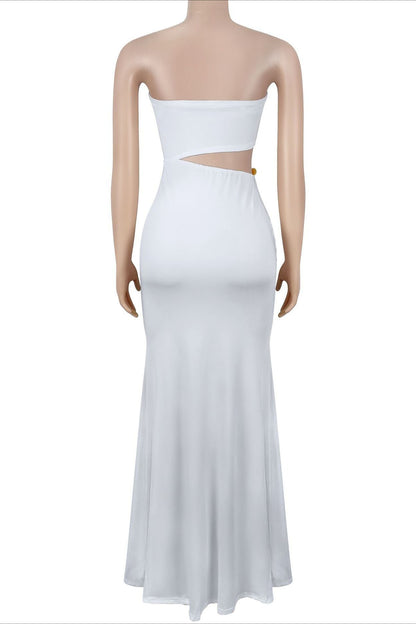Strapless Hardware Cutout Maxi Dress