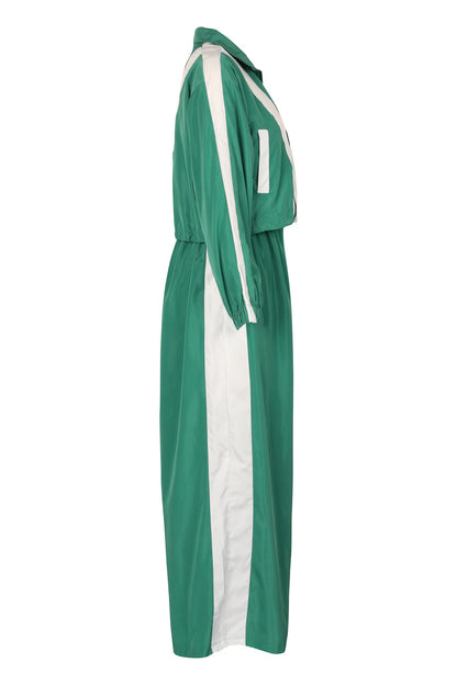 Color-Block Windbreaker & Wide-Leg Set