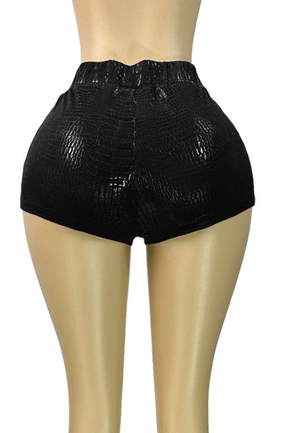 Stretch Faux Leather Bodycon Shorts