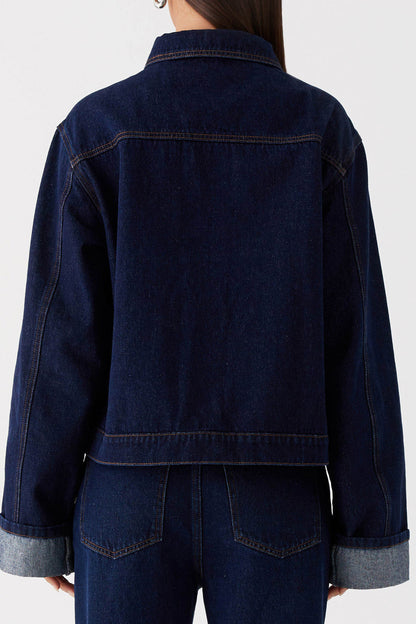 Collared Comfortable Casual Denim Jacket