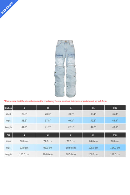 Street Style Utility Pocket Straight Jeans