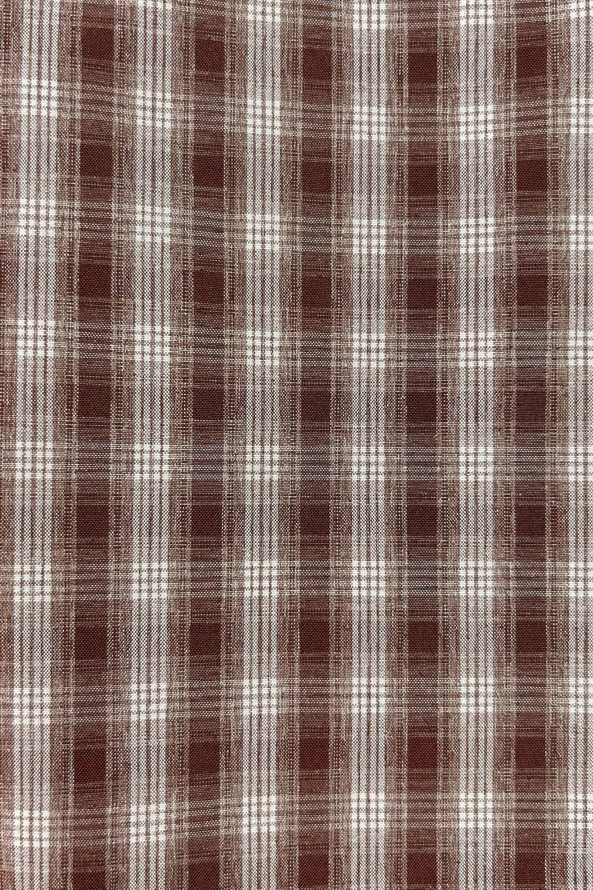 Plunge V-Neck Plaid Pointed Hem Top