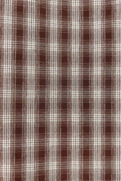 Plunge V-Neck Plaid Pointed Hem Top