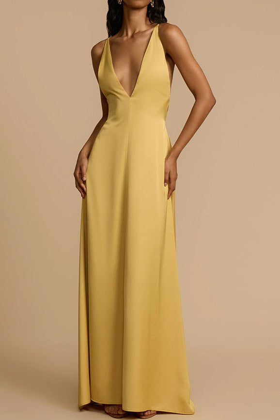 Deep V-Neck Maxi Dress
