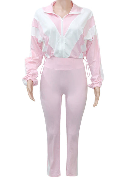 Sporty Color Block 2-Piece Tracksuit