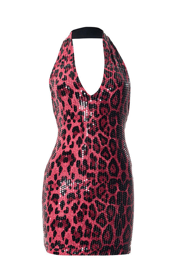 Deep V Backless Mini Dress