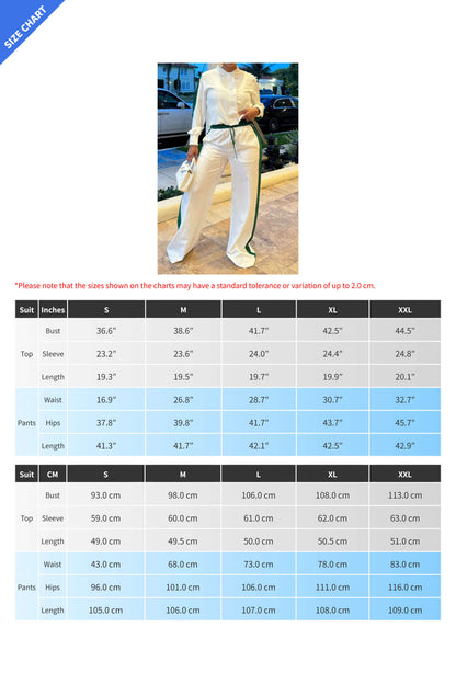Ribbon Long Sleeve Wide Leg Loungewear Set