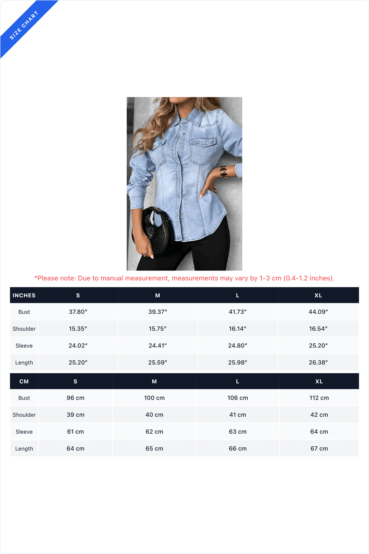 Fitted Denim Shirt with Flap Pockets