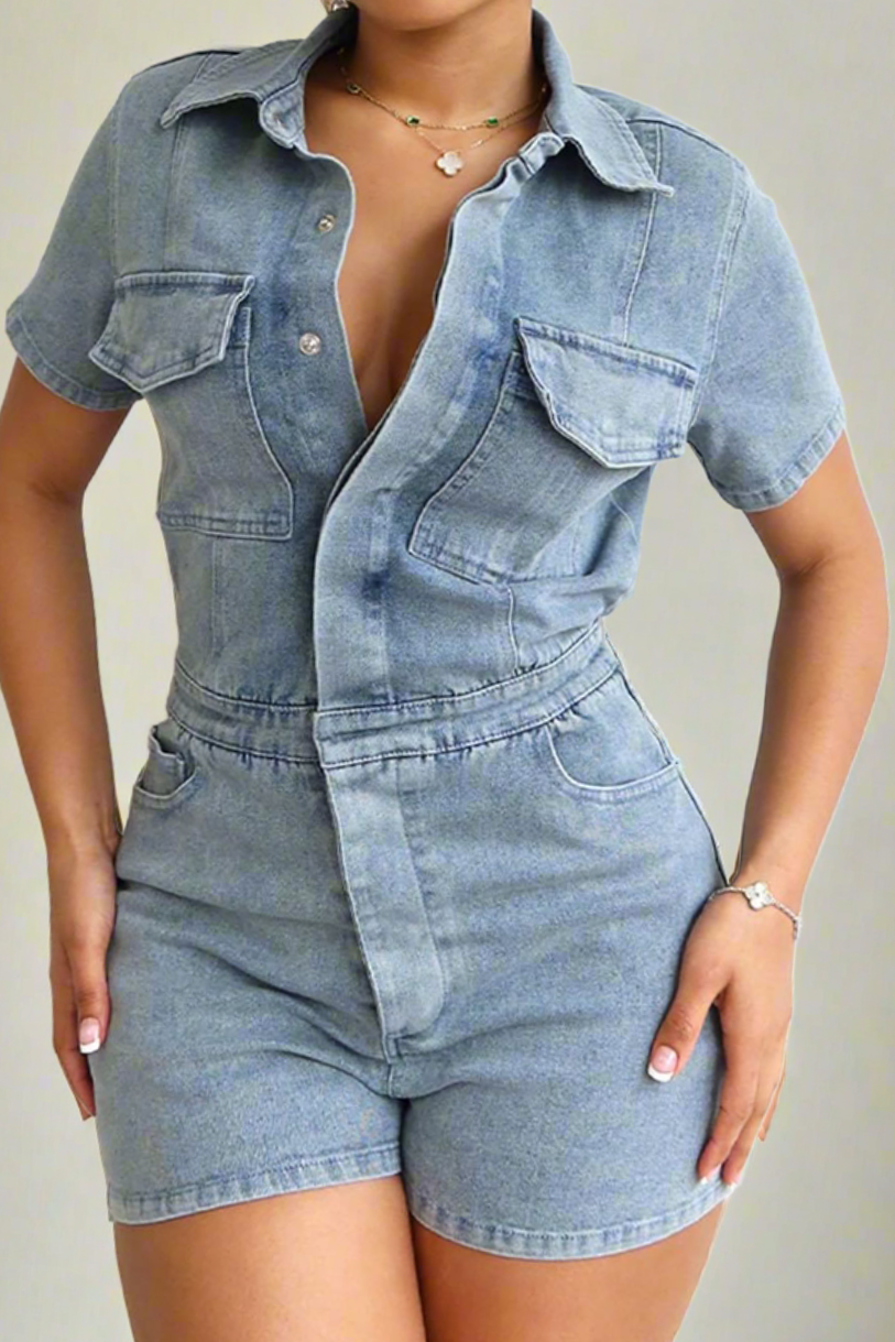 Denim Romper