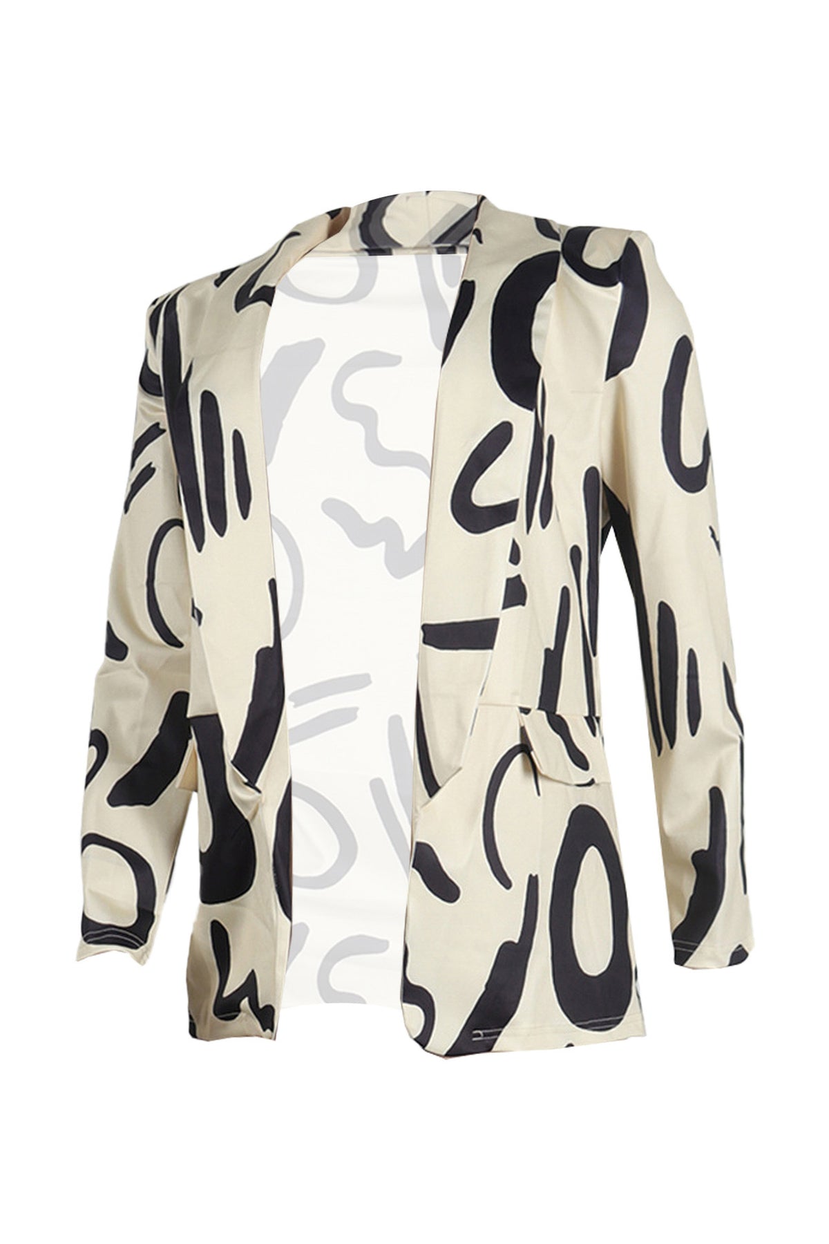 Fitted Long Sleeve Blazer Coat