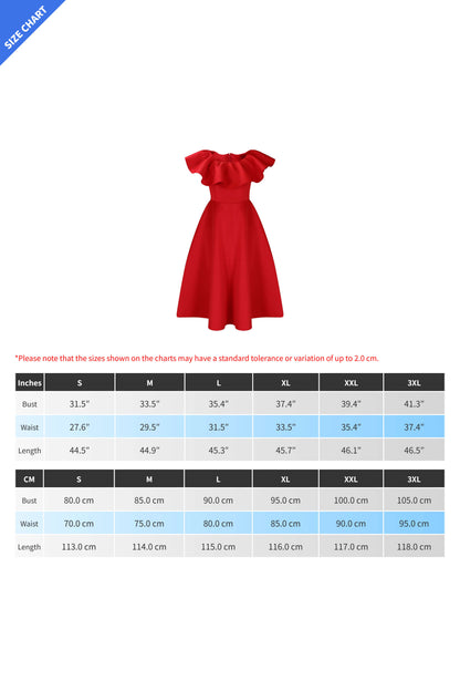 Ruffle Trim Short Sleeve A Line Dress