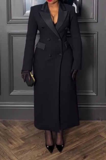 Black Double-Breasted Tuxedo Coat