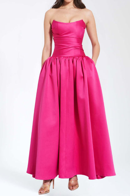 Strapless Drop Waist Corset Dress