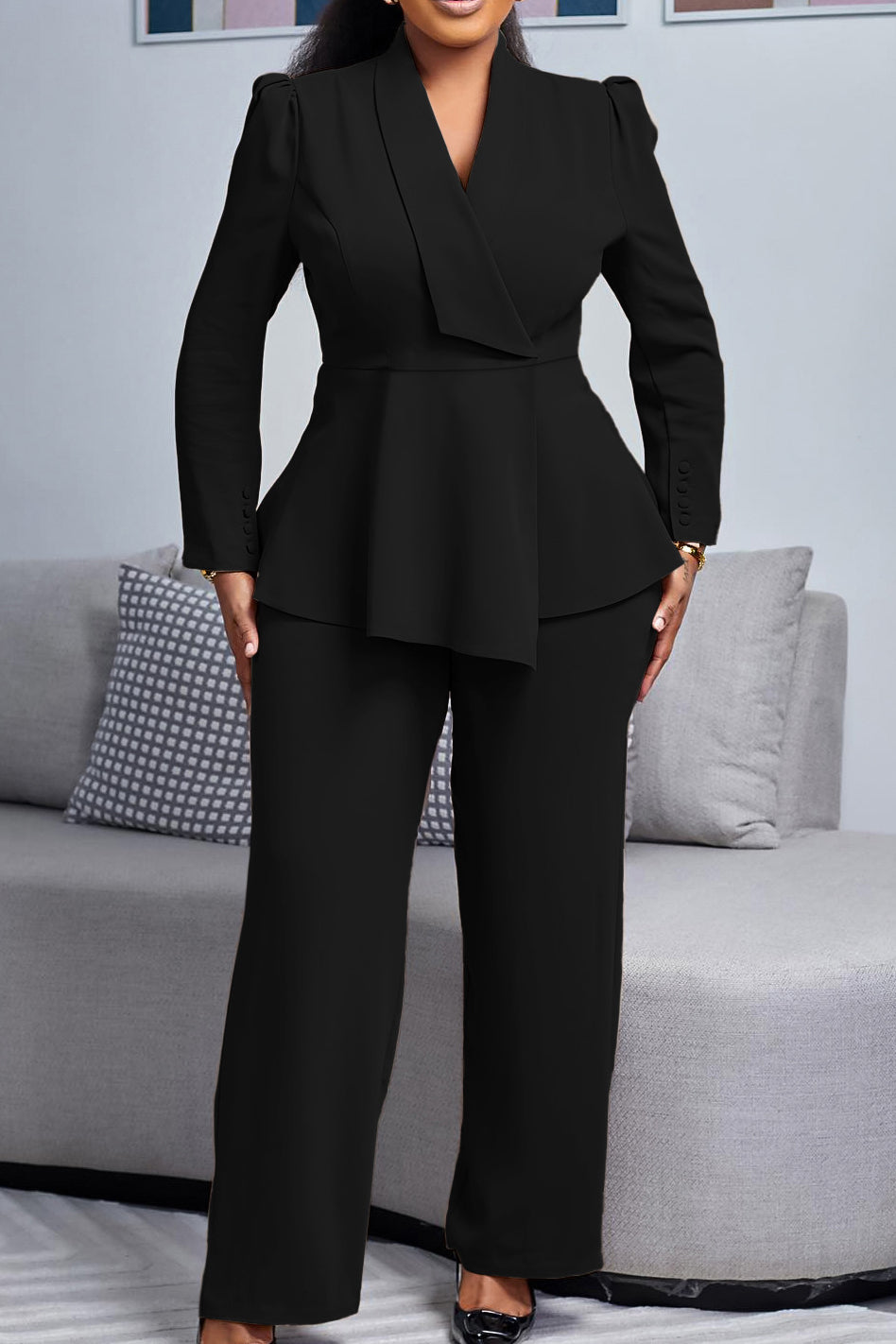 Lapel Blazer & Pants Set