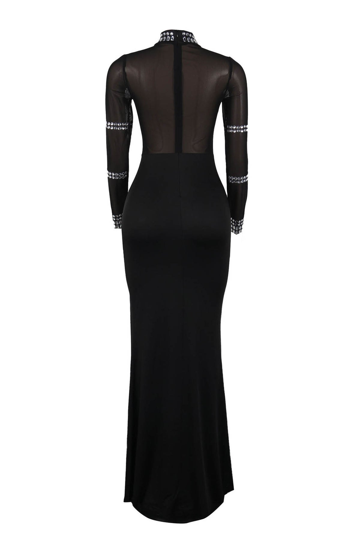 V-Neck Long Sleeve Split Hem Dress