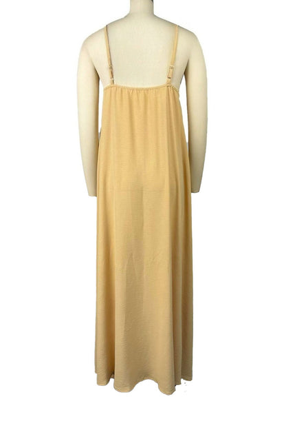 Pleated Spaghetti Strap Maxi Dress