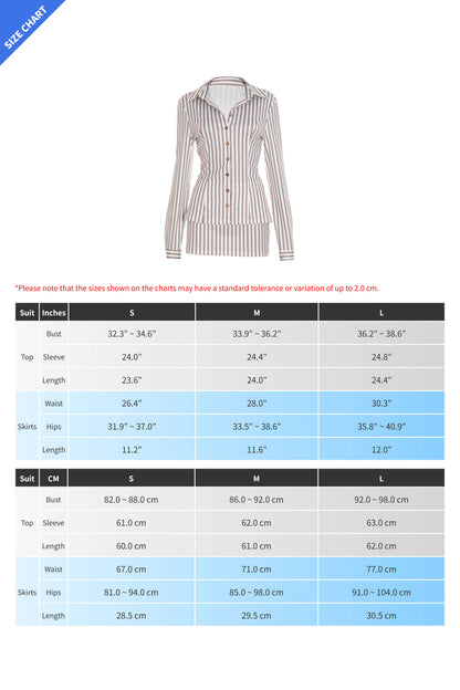 Striped Mini Skirt Set