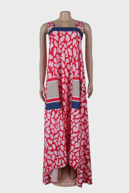 Sleeveless Printed Colorblock Sundress