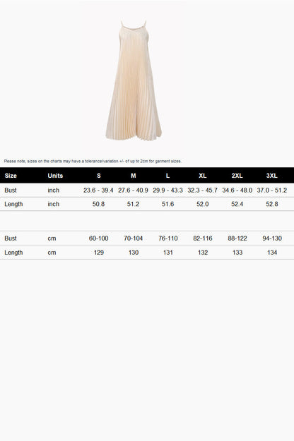 Sling Pleated Maxi Dresses