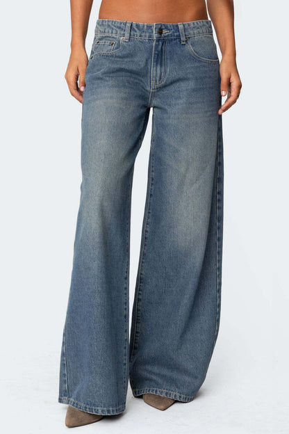 Vintage Washed Low Rise Jeans