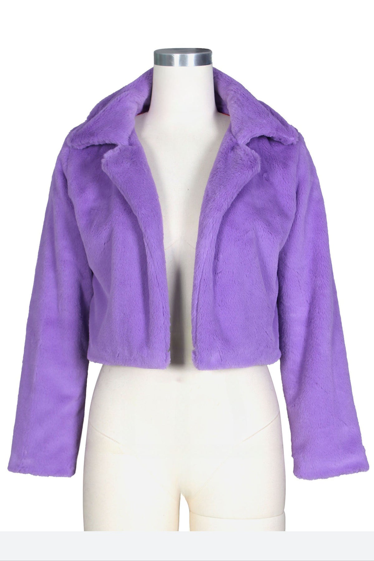 Faux Leather Lapel Short Jacket