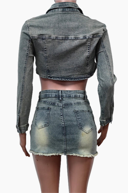 Denim Skirt Set