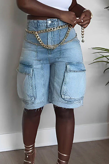 Pocket Denim Shorts