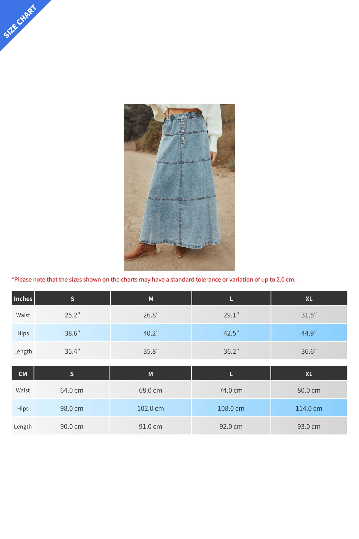 Bohemian A Line Stitching Denim Skirt