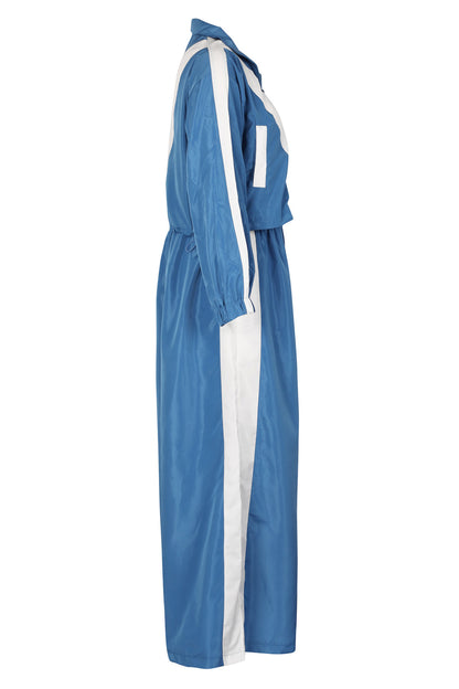 Color-Block Windbreaker & Wide-Leg Set