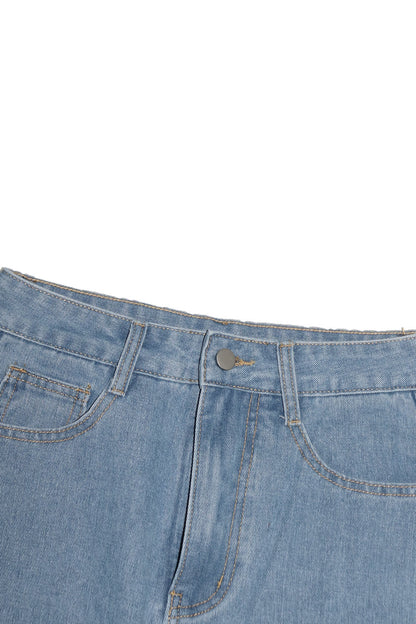 Slit Denim Skirt