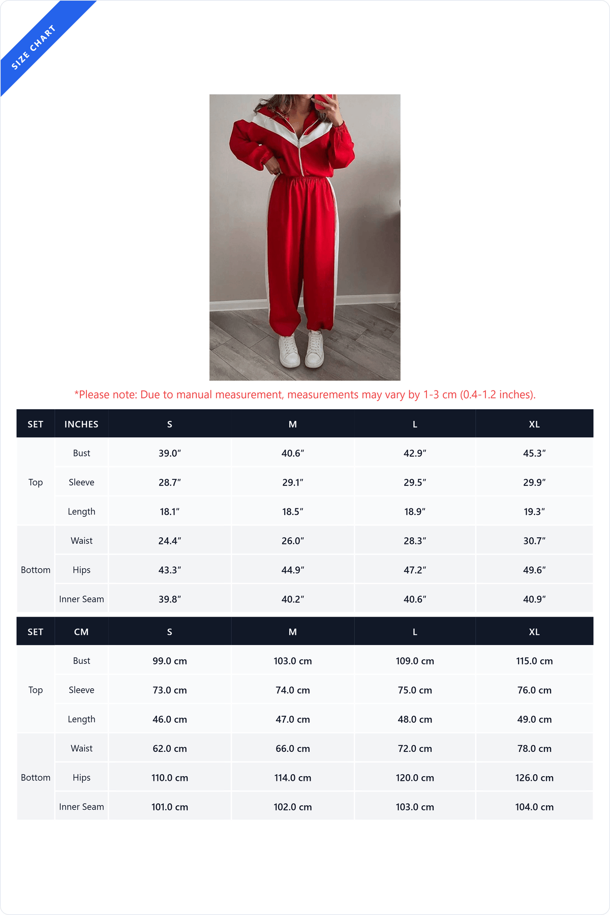 Colorblock Zip Jacket Wide Leg Pants Set