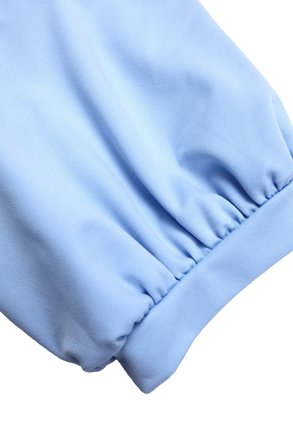 Puff Sleeve High Waist Solid Round Neck Dress