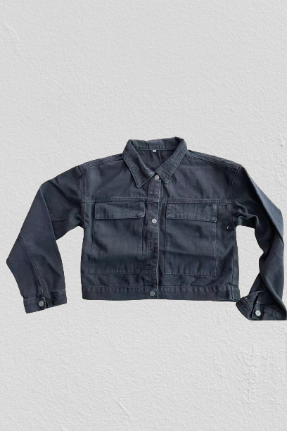 Cropped Oversized Denim Jacket