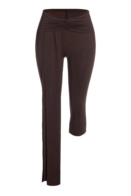 Asymmetric Draped Top & Capri Pants Set