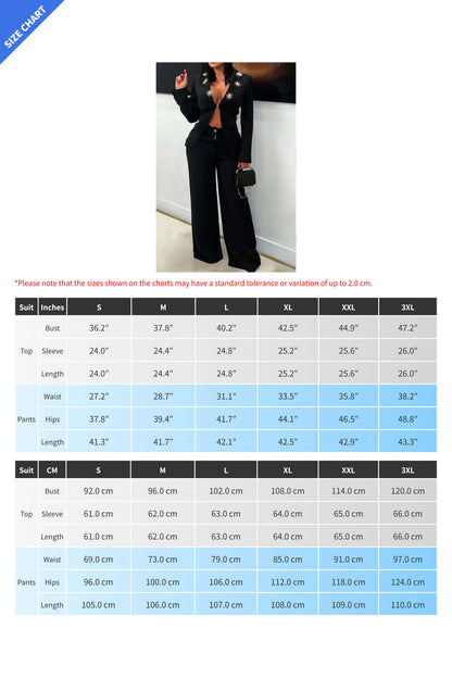 Elegant Lapel Blazer & Pants Set