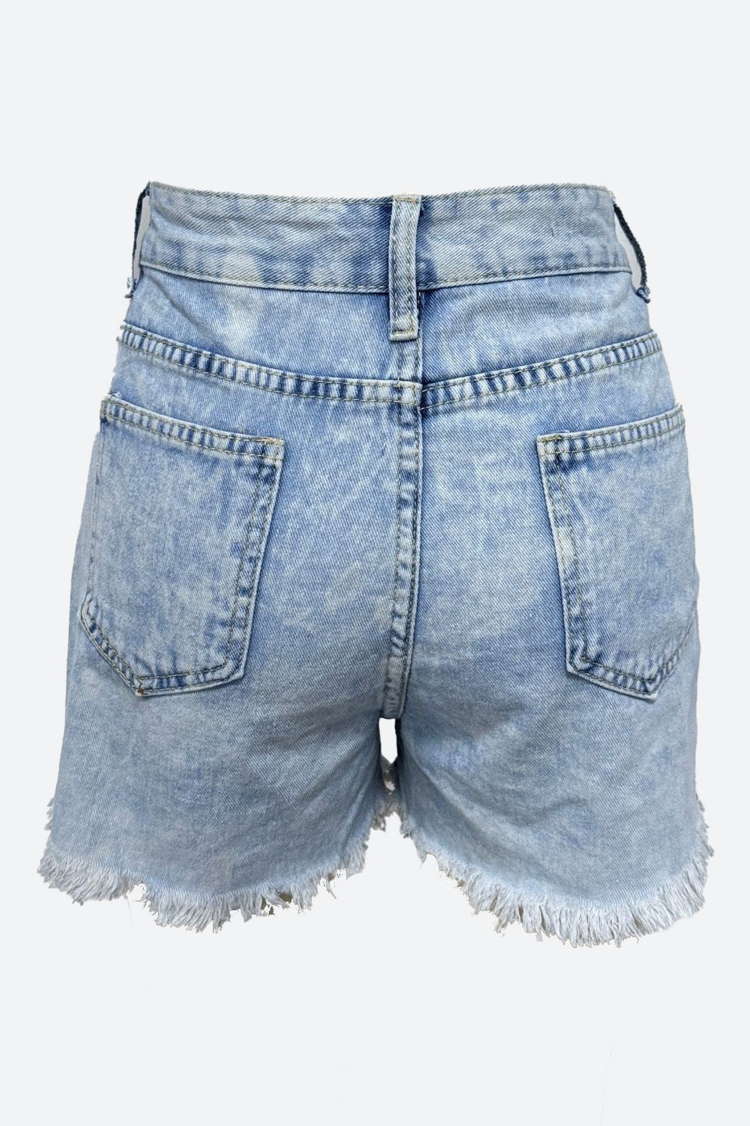 Frayed Hem Destroyed Jean Shorts