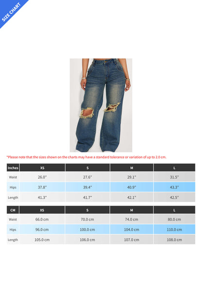 Vintage Washed Distressed Baggy Jeans