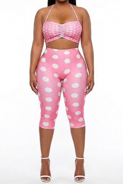 3-Piece Crop Top, Capri & Headband Set