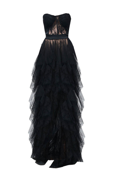 See Through Corset Maxi Dress