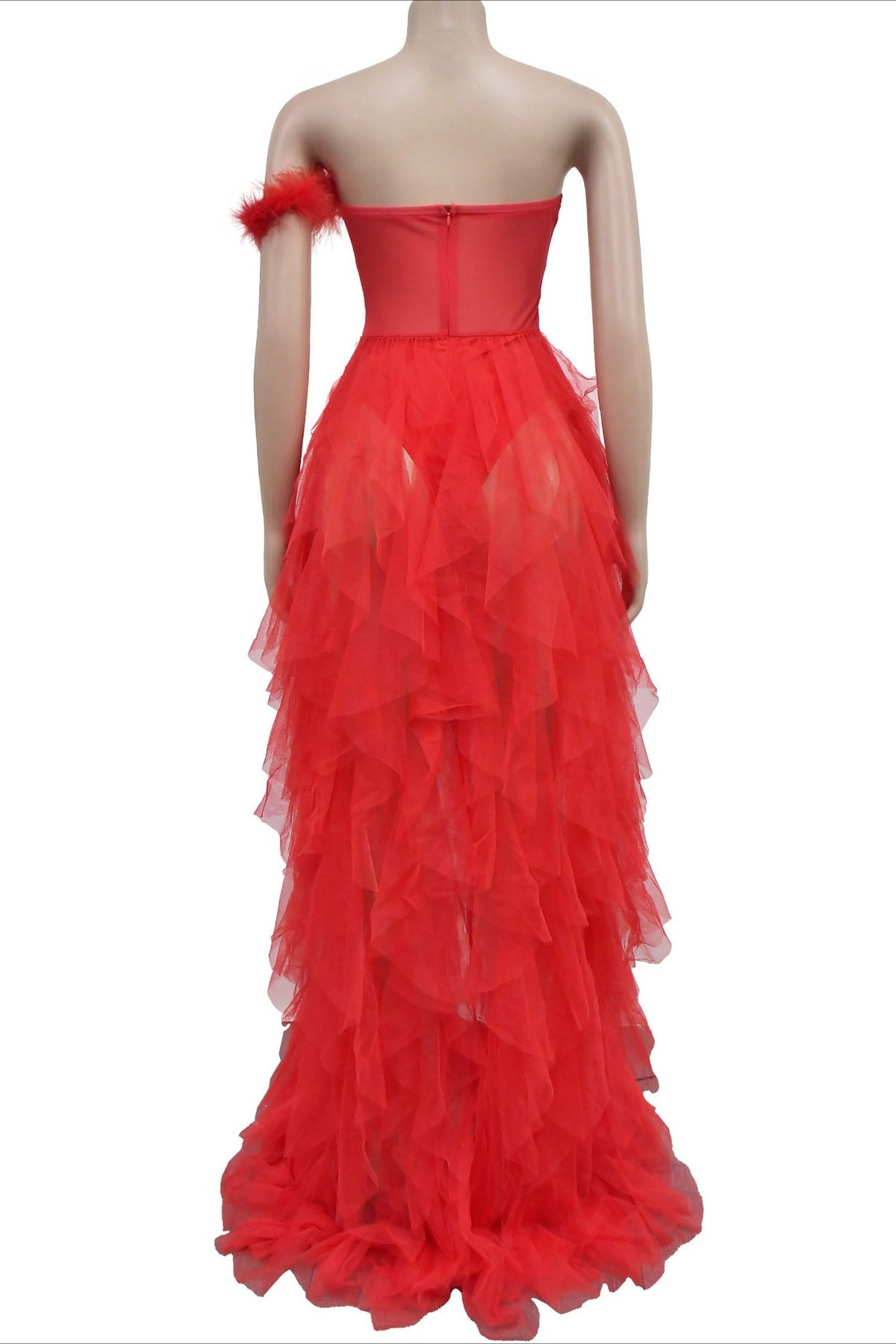 Strapless Corset Tulle Maxi Dress