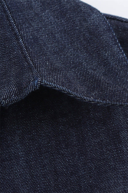 Denim Button Short Sleeve Dress