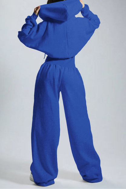 Hooded Drawstring Wide Leg Jumpsuit
