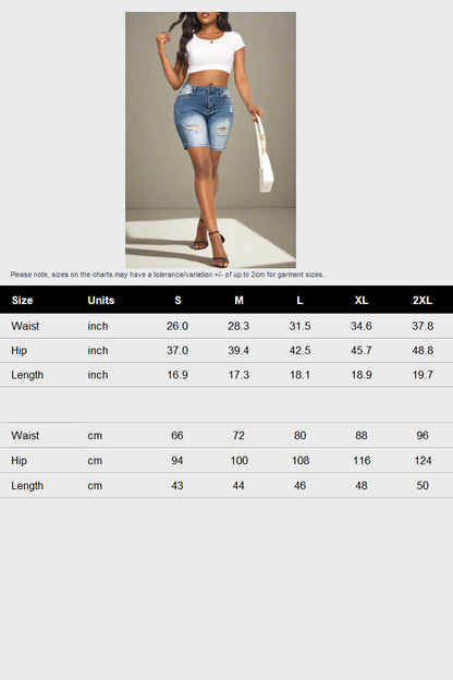 High Waist Ripped Denim Shorts