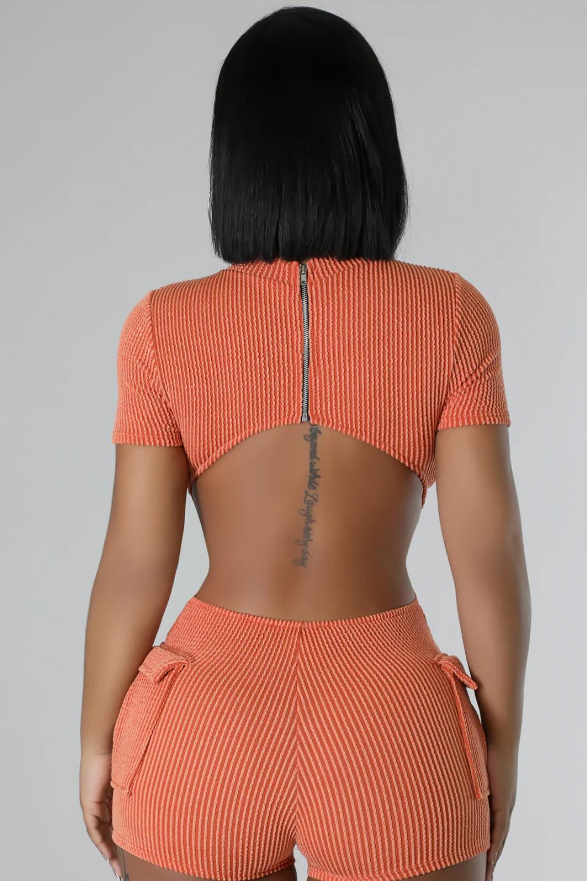 Ribbed Biker Romper